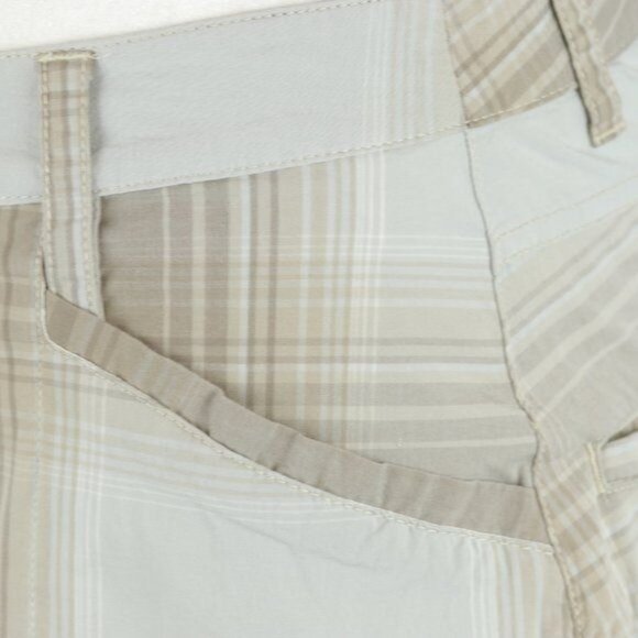 Horny Toad Women's Size 8 Tan Gray Plaid Organic Cotton Woven Mini Skirt - Picture 6 of 8